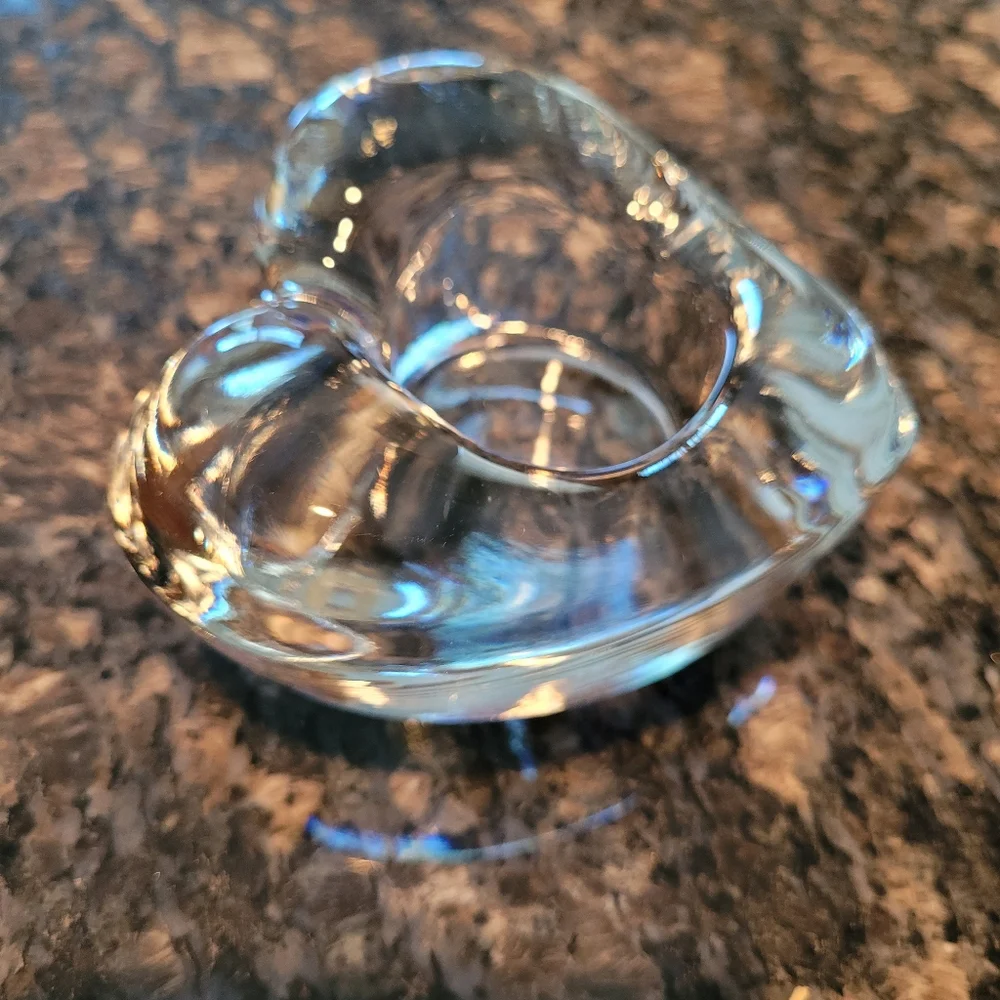 💜 NWOT Heavy Glass Heart candle holder